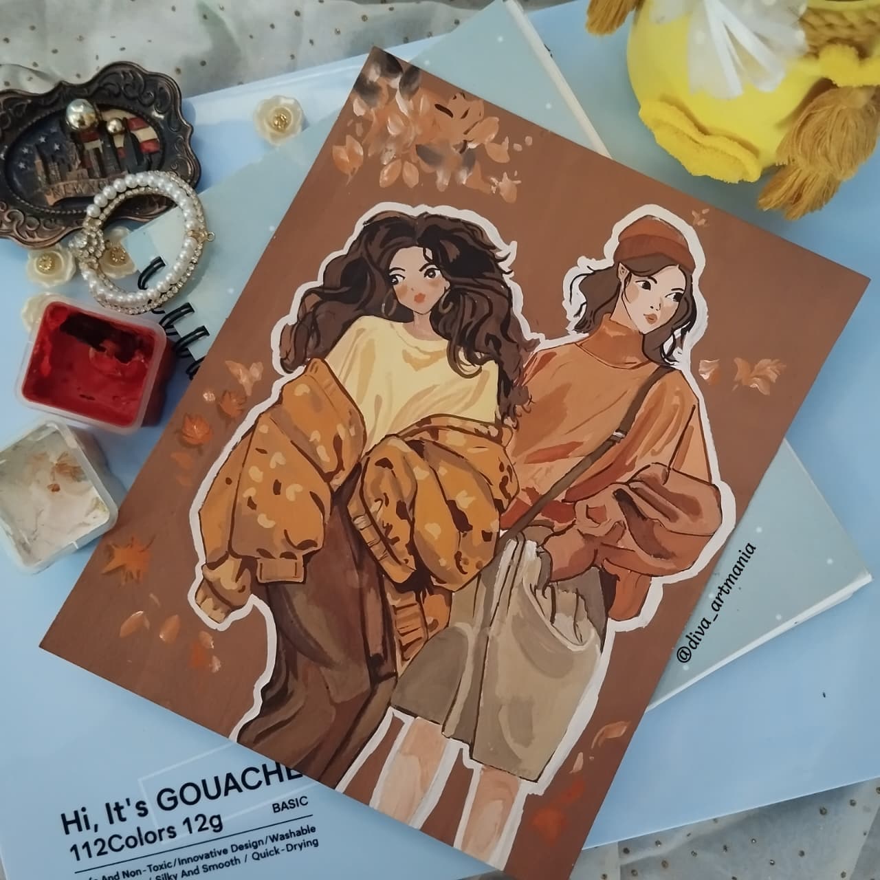 Portrait painting of two women